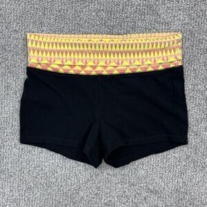 Y2K Mossimo Shorts Womens Small Black Foldover Yoga Activewear Athleisure 00s